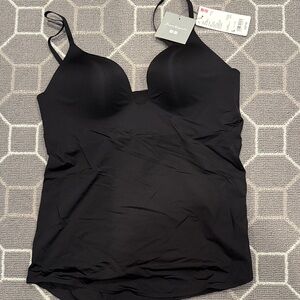 Uniqlo Black Airism Plunging Bra Camisole